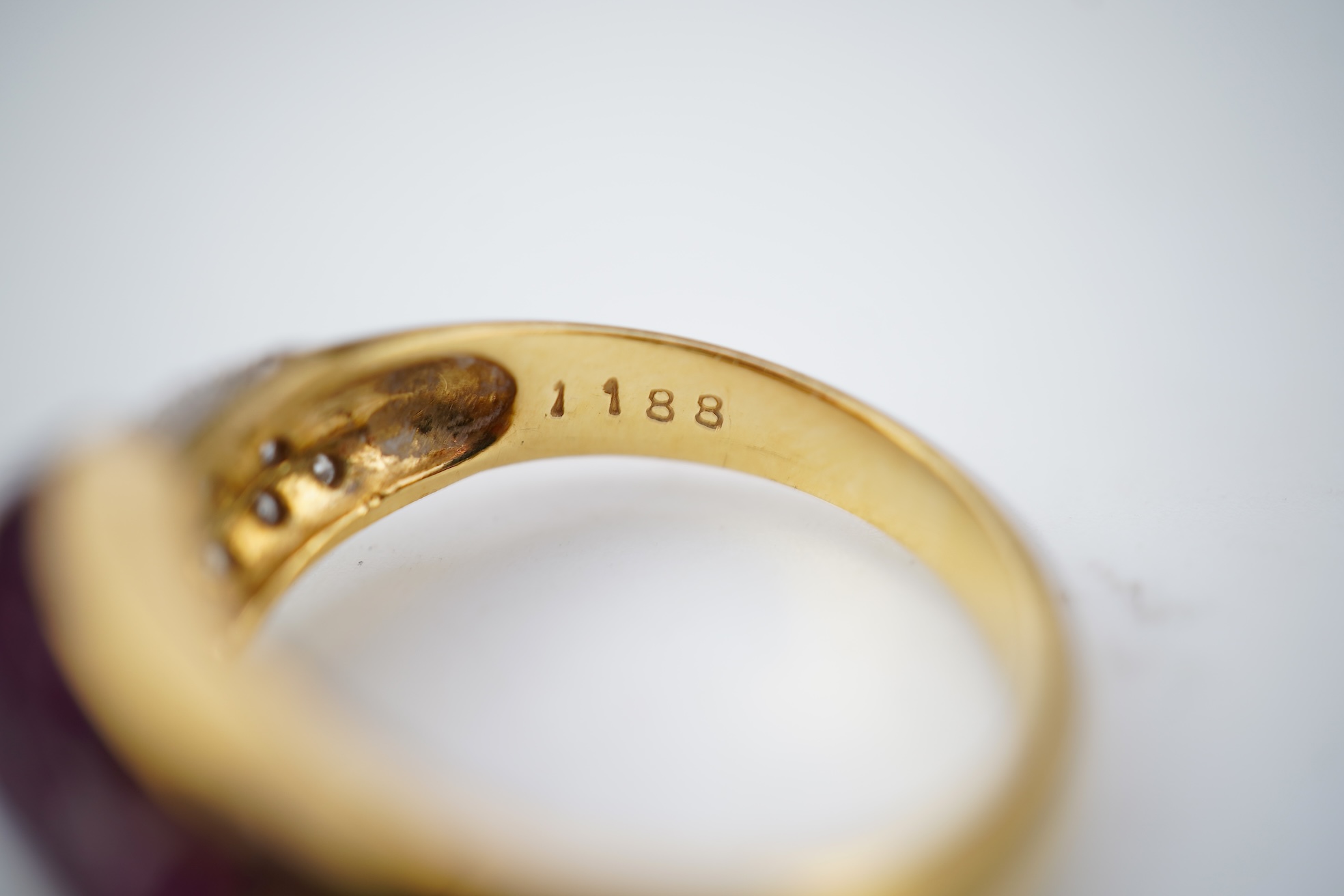 A ruby and diamond ring
